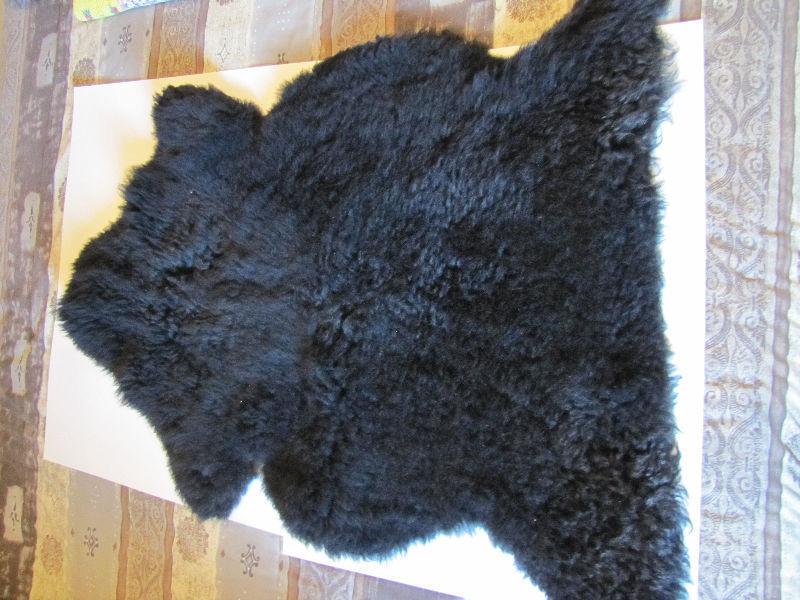Black Motorcycle Sheep Skin double seat cover