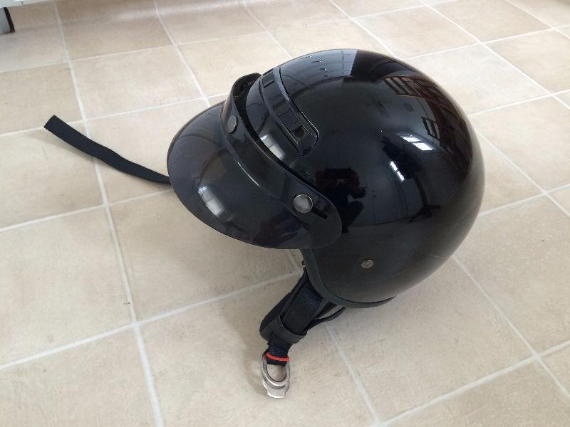 Black half shell motorcycle helmet size Medium cheap