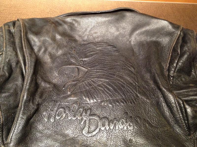 Harley Davidson Embossed Leather Jacket, Size 40