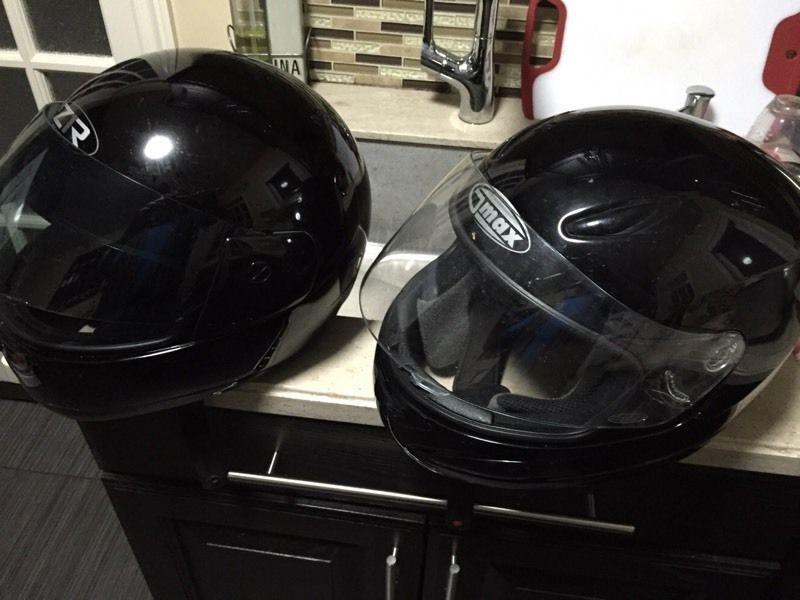 Two full face helmets