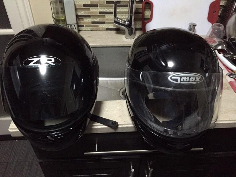 Two full face helmets