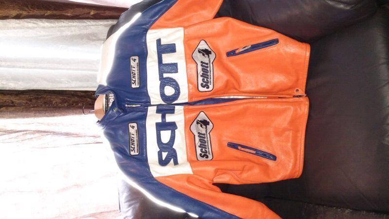 Men's Schott Leather Motorcycle Jacket XL