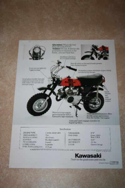 NOS Kawasaki Minibike brochure