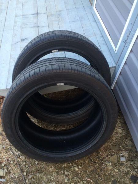 Two 245/45ZR-20 Goodyear tires