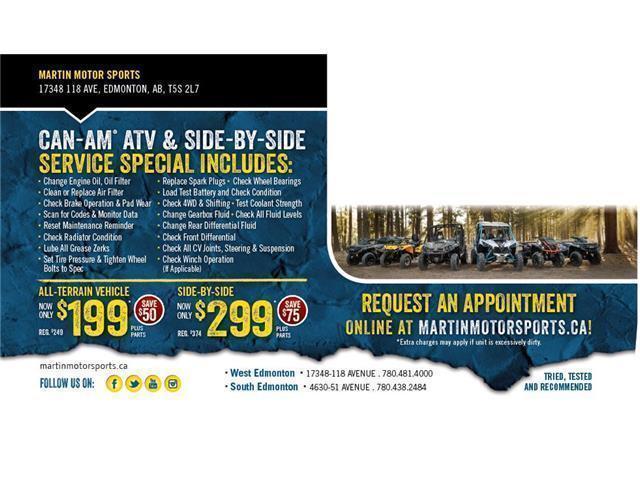 Off-Road Service Specials - ATV for $199, Side-by-Side for $299