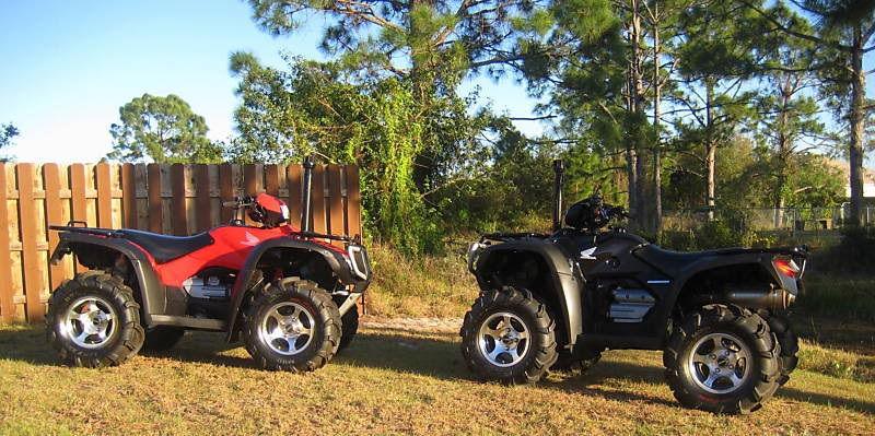 Two ATV's 2006 Honda Rubicons white Trailer