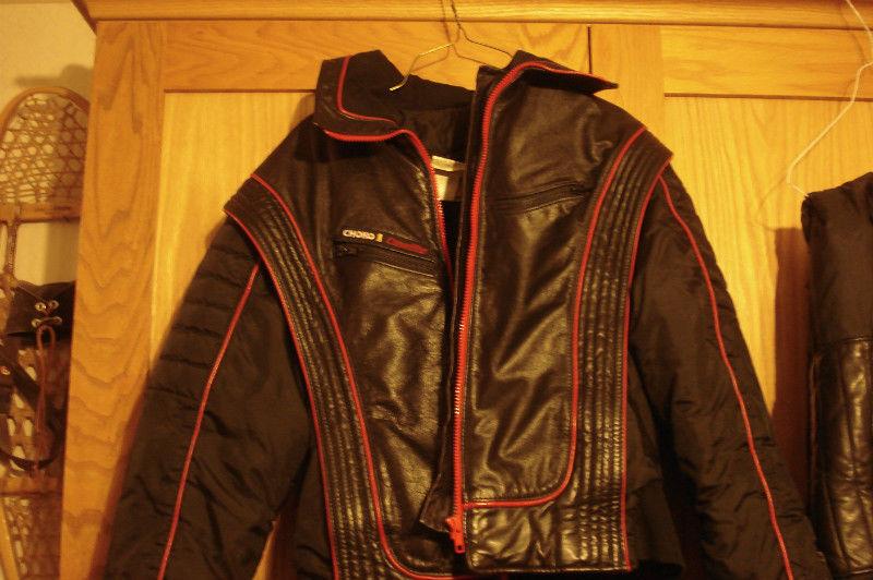 Leather snow suit size M