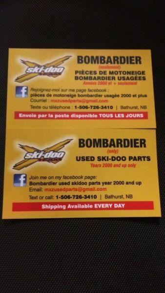 Bombardier used skidoo parts year 2000 and up only