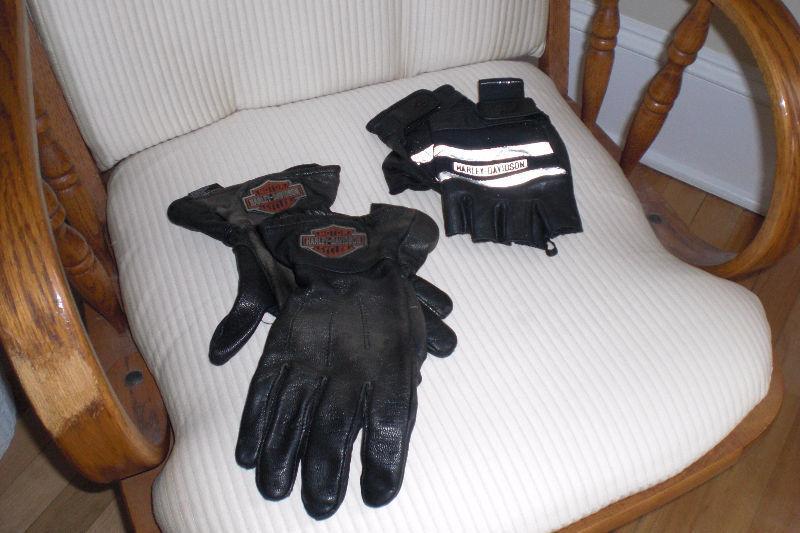 2 pair Harley-Davidson motorcycle gloves