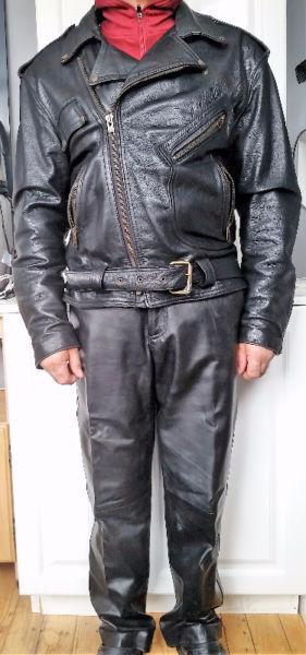 Leather jacket; leather vest; leather pants