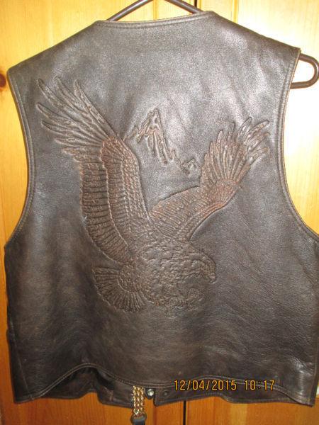 2 LARGE HEAVY DUTY MOTORCYCLE VESTS