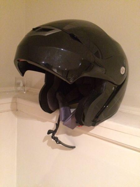 Black Shox Modular Helmet /w Black Tinted Visor