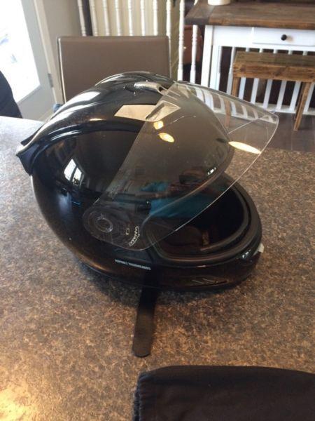 Snell M2000 Black Motorcycle helmet with face shield