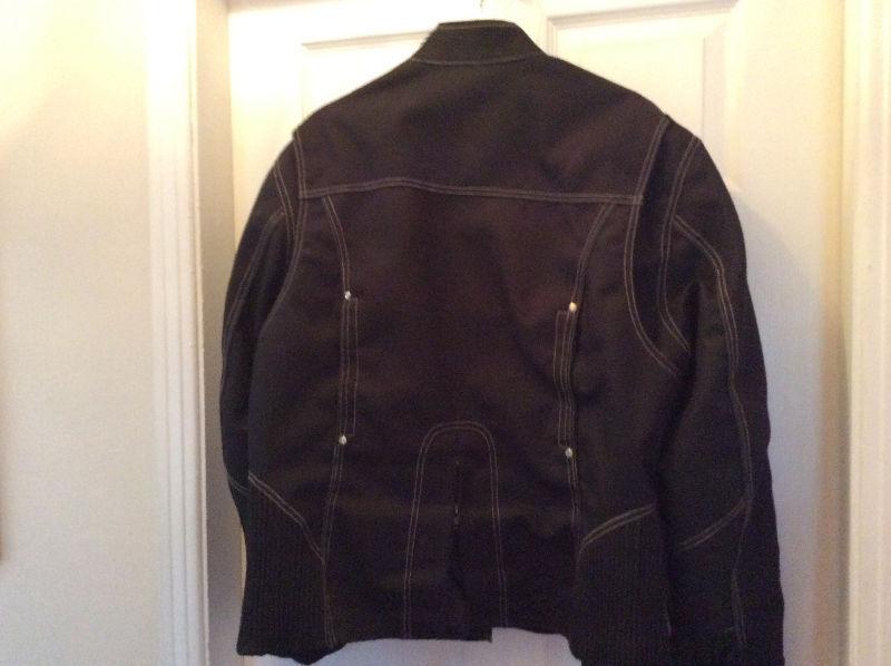 Lady's 3x text tile motorcycle jacket