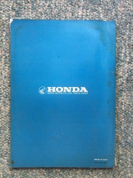 Rare 1970 Honda Z50 Parts List