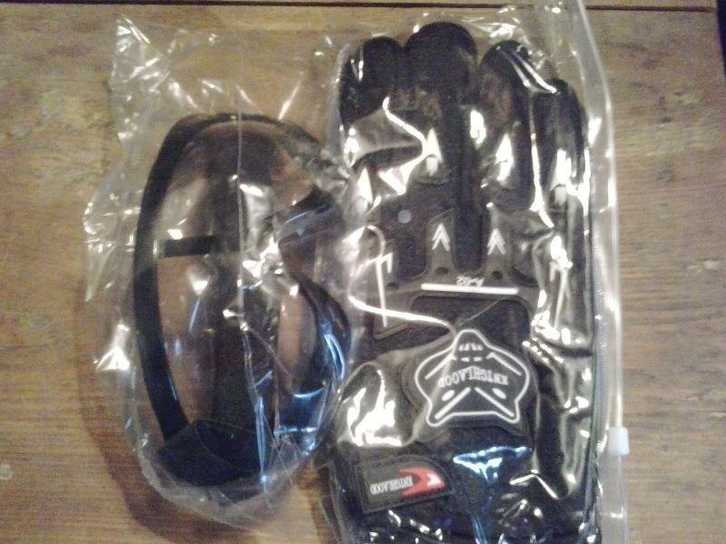 New motocross gloves & goggles