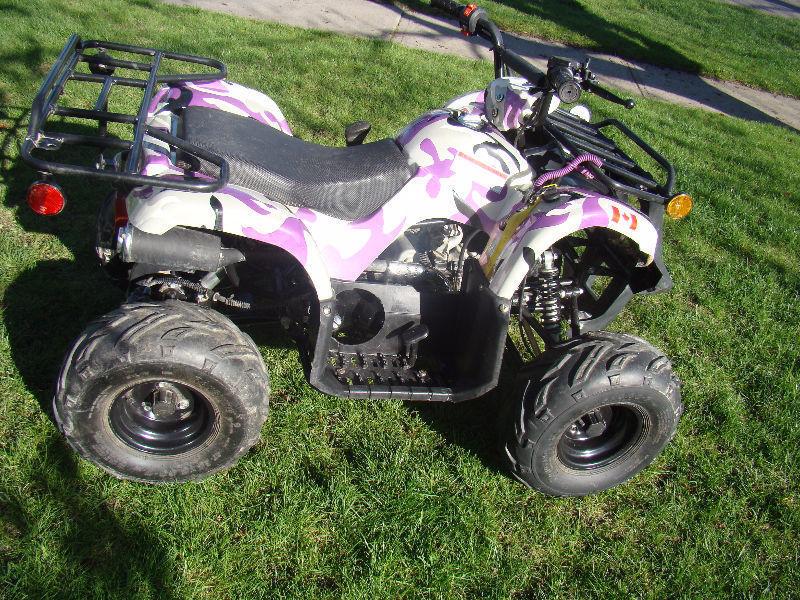 125cc ATV with purple camo