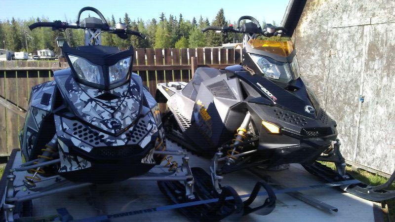 2 sleds with trailer or will sell sleds separately