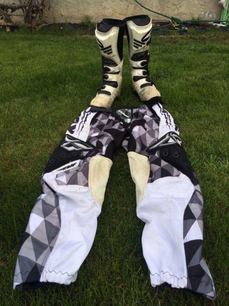 Dirt bike boots and pants