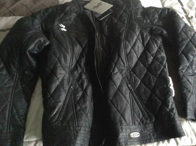 BRAND NEW. QUILTED LEATHER HARLEY DAVIDSON RIDING JACKET