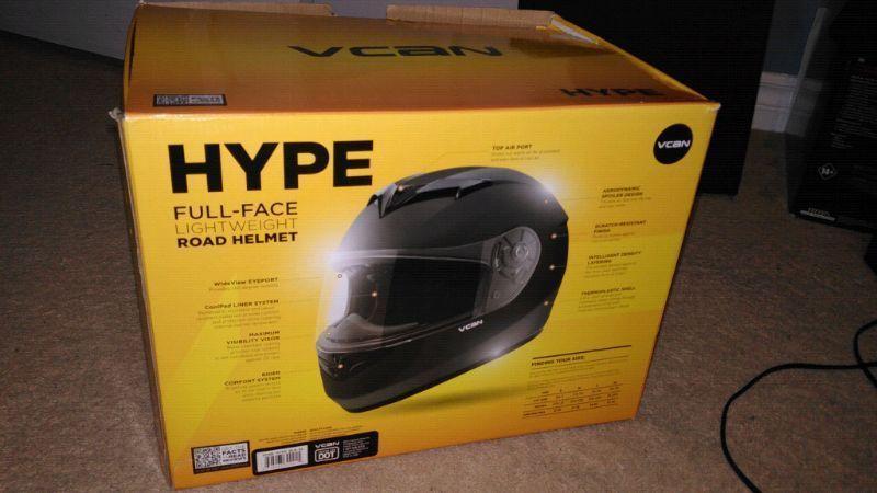 VCAN Hype Classic Matte black large moto helmet