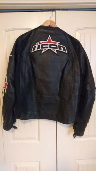Icon Motosports leather race jacket