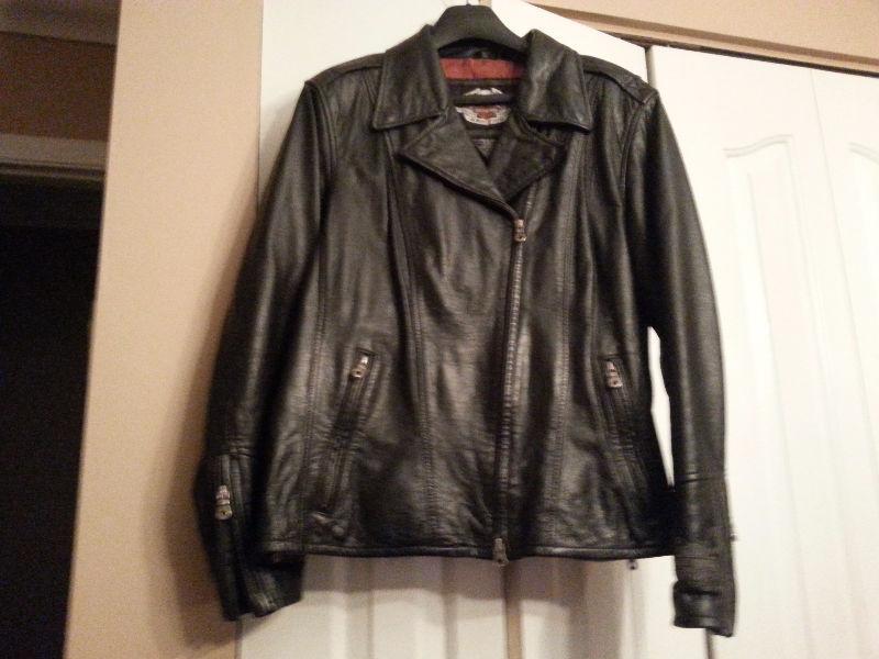 For Sale Ladies Black Leather Harley Davidson Riding Jacket