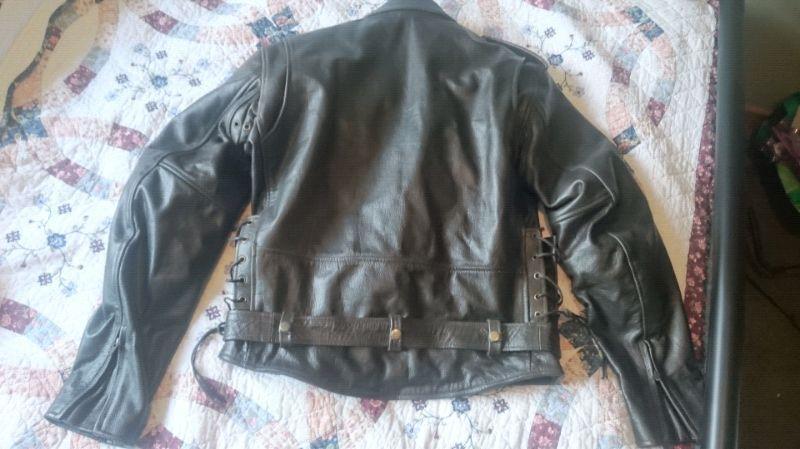 New men's motorcycle leather jacket