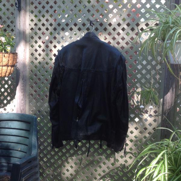 Manteau en cuir noir pour moto SCREAMING EAGLE