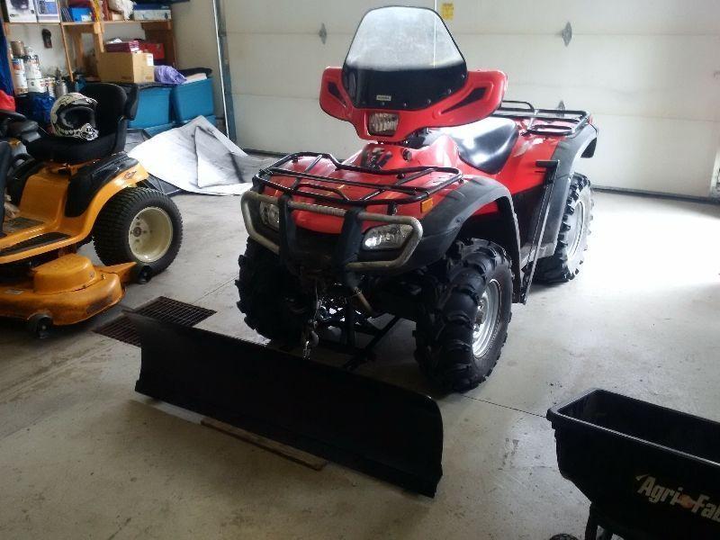 2011 HONDA TRX 500 WITH SNOW BLADE