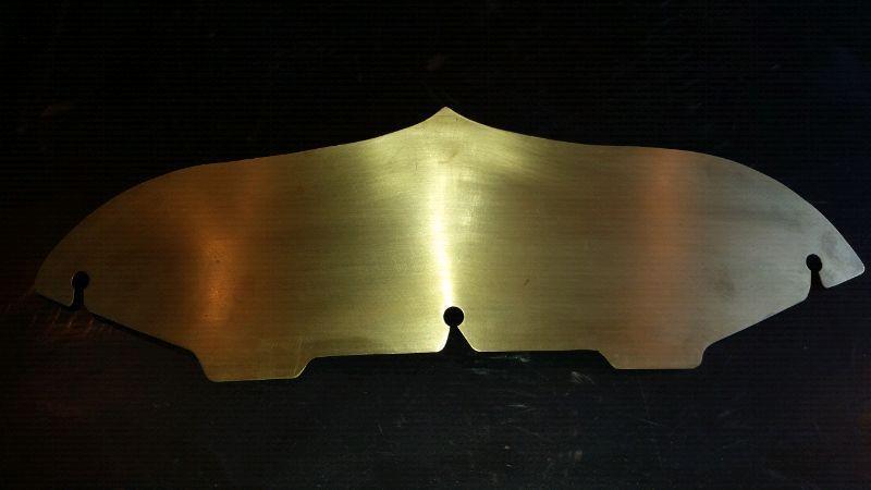 Batwing fairing windscreen - cut from brass sheet