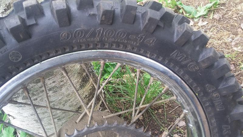 baja dirtbike rear rim and tire