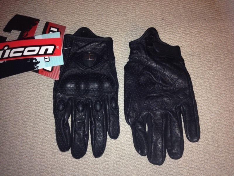 New Icon Pursuit Leather Mens Touch Screen Gloves Med $80