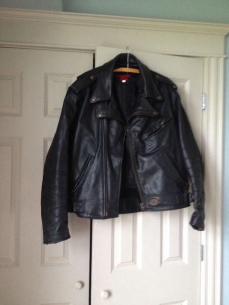 Yamaha Motorcycle Jacket - Black Leather Men's Large