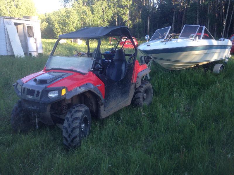 Rzr 800 and 17' outboard boat Mercury 800engine