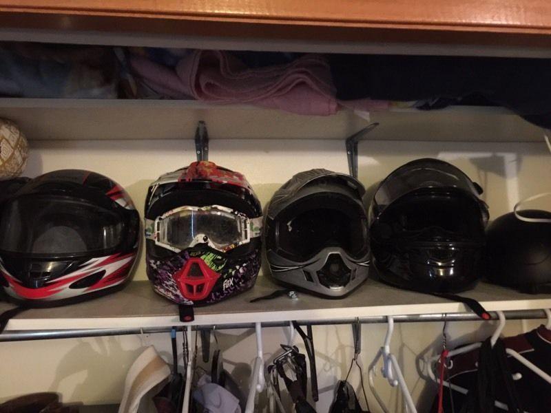 Dirt bike and snowmobile helmets