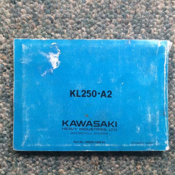 1978 Kawasaki KL250 Owners Manual