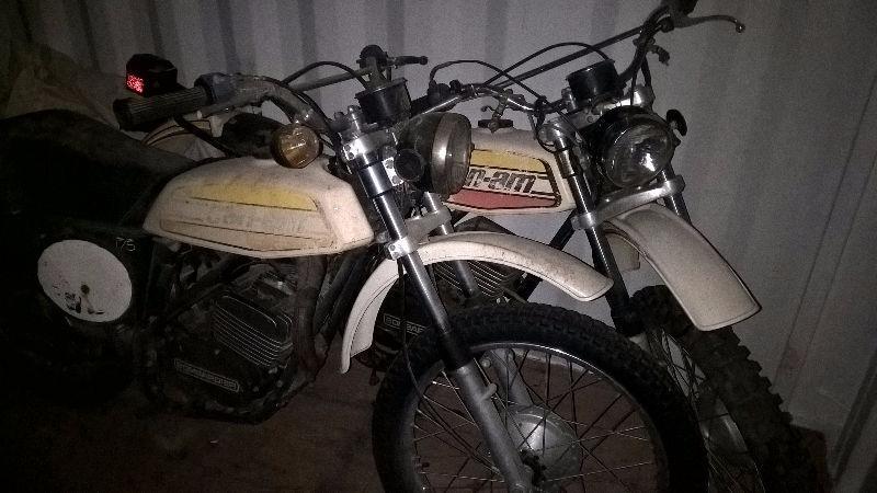 Two 1975 Can Am TNT 175 motorcycles