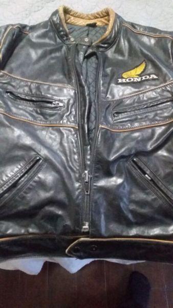 Genuine vintage Honda leather motorcycle jacket