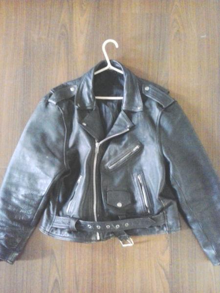 Leather jacket with H-D patch