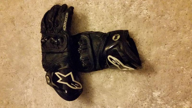 Alpinestars GP Pro black leather gloves, large