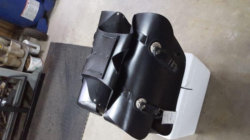 New Black Leather Saddle Bags