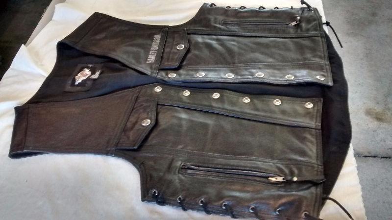 Harley Davidson leather riding vest