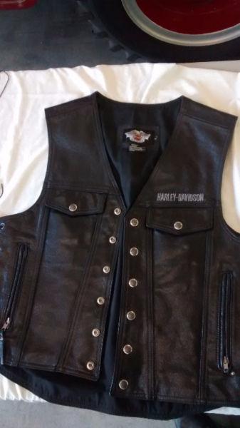 Harley Davidson leather riding vest