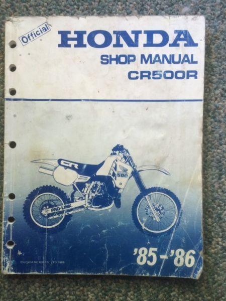 1985 1986 Honda CR500R Shop Manual
