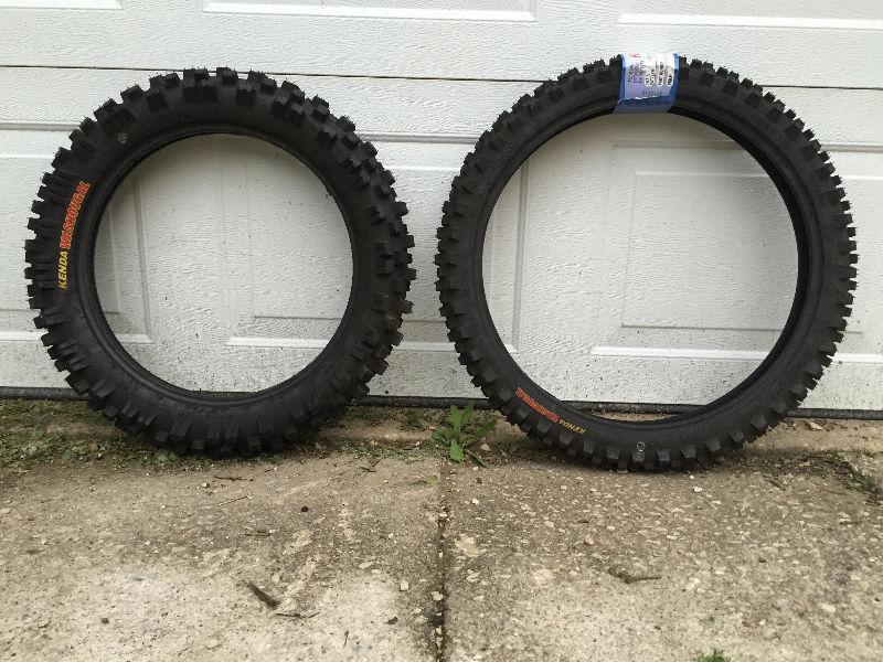 Set of new Kenda Washougal K775F Dirt bike tires