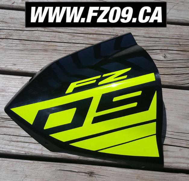 Autocollant FZ-09 jaune fluorescent pour la vitre Yamaha GYTR