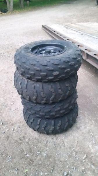 Set of tires for a Honda Rincon four wheeler