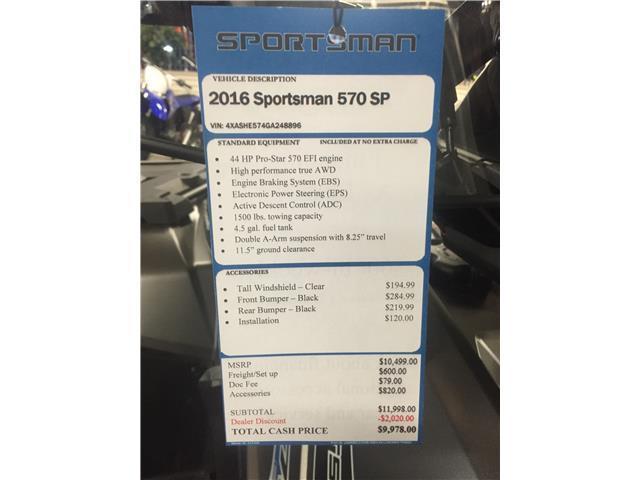 2016 POLARIS 570 SP (LOT'S OF EXTRAS)