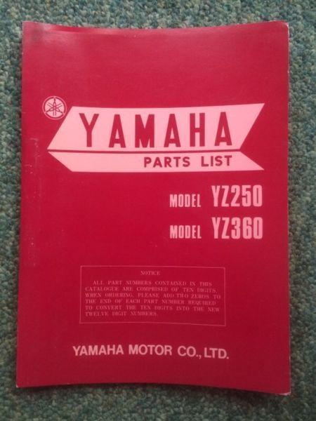 1973 Yamaha YZ250 YZ360 Parts List